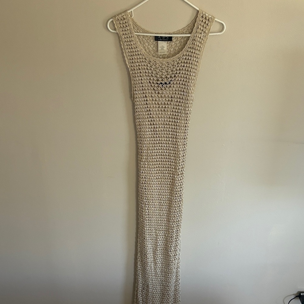 ABS by Allen Schwartz vintage gold maxi dress